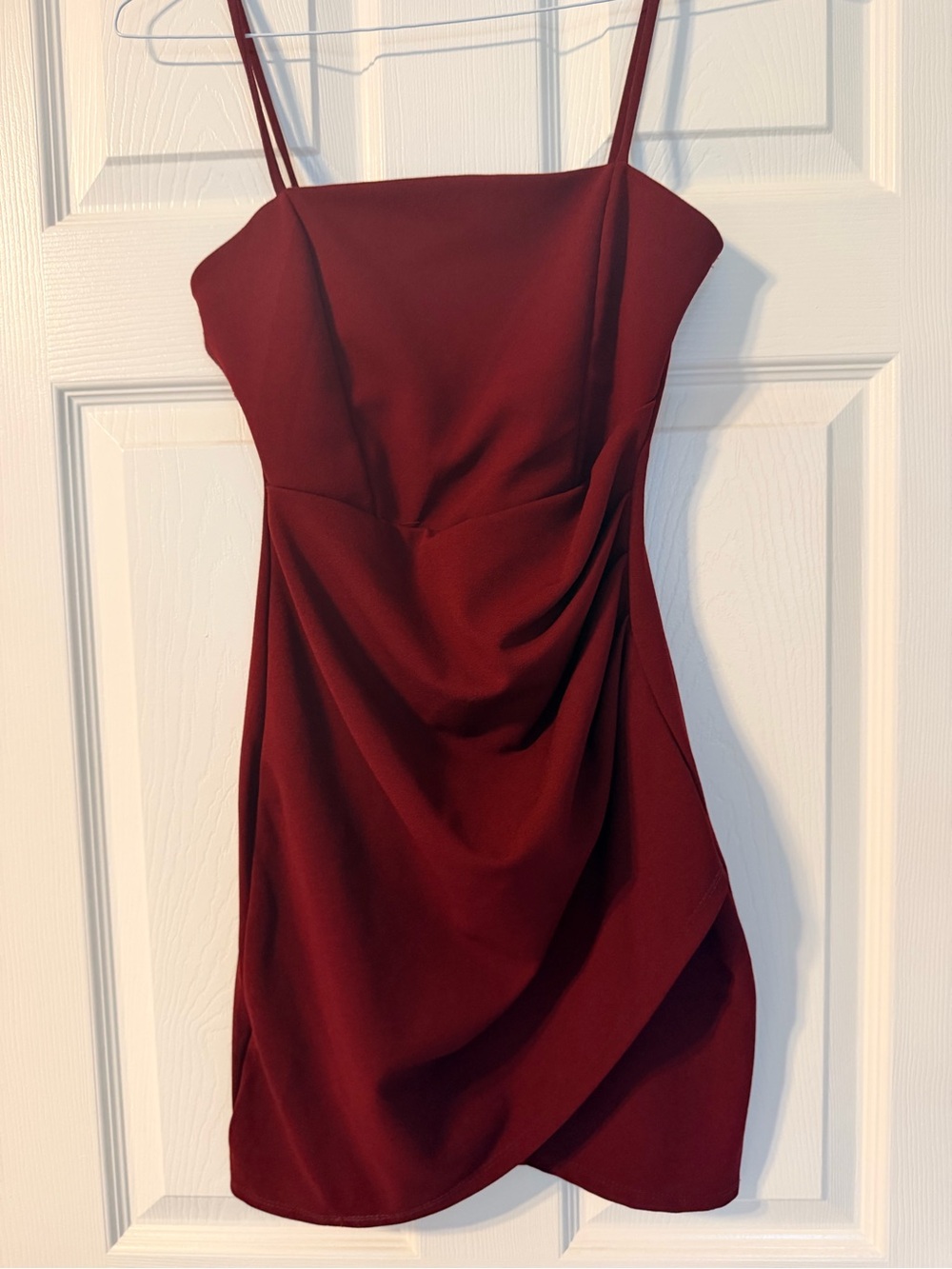 Windsor Women’s Spaghetti Strap Draped Mini Dress - Wine